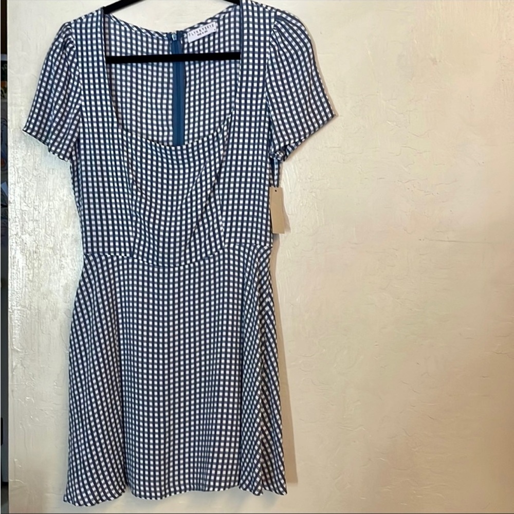 Flynn Skye Maiden Mini Dress Gingham Blues - size M